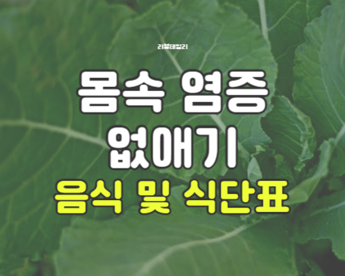 몸속 염증 없애기 음식: 식단 식단표 예시 + 좋은 차까지 한 번에