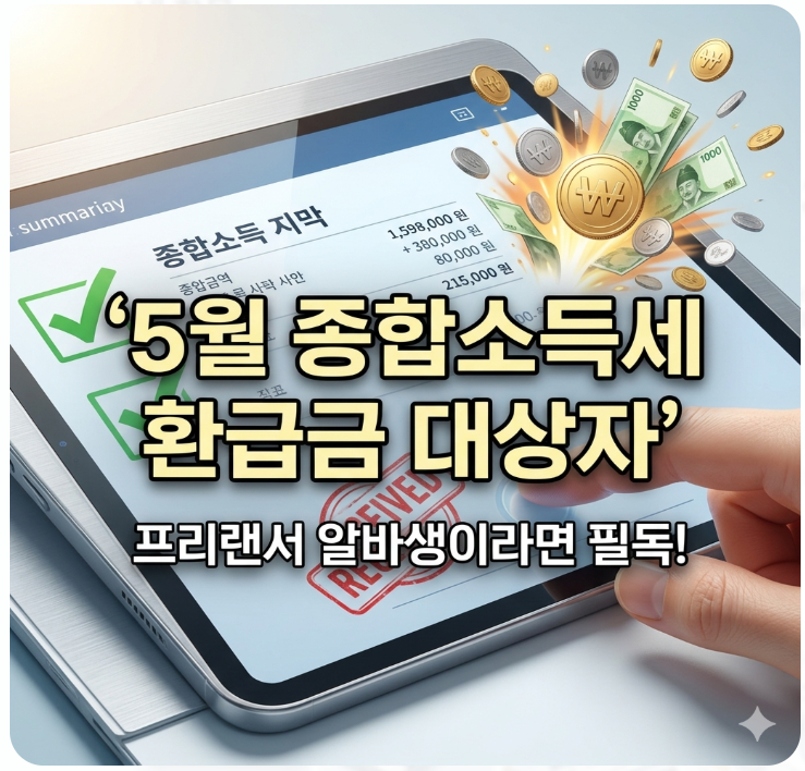  5월 종합소득세 환급금 대상자 총정리: 프리랜서 알바생이라면 필독
