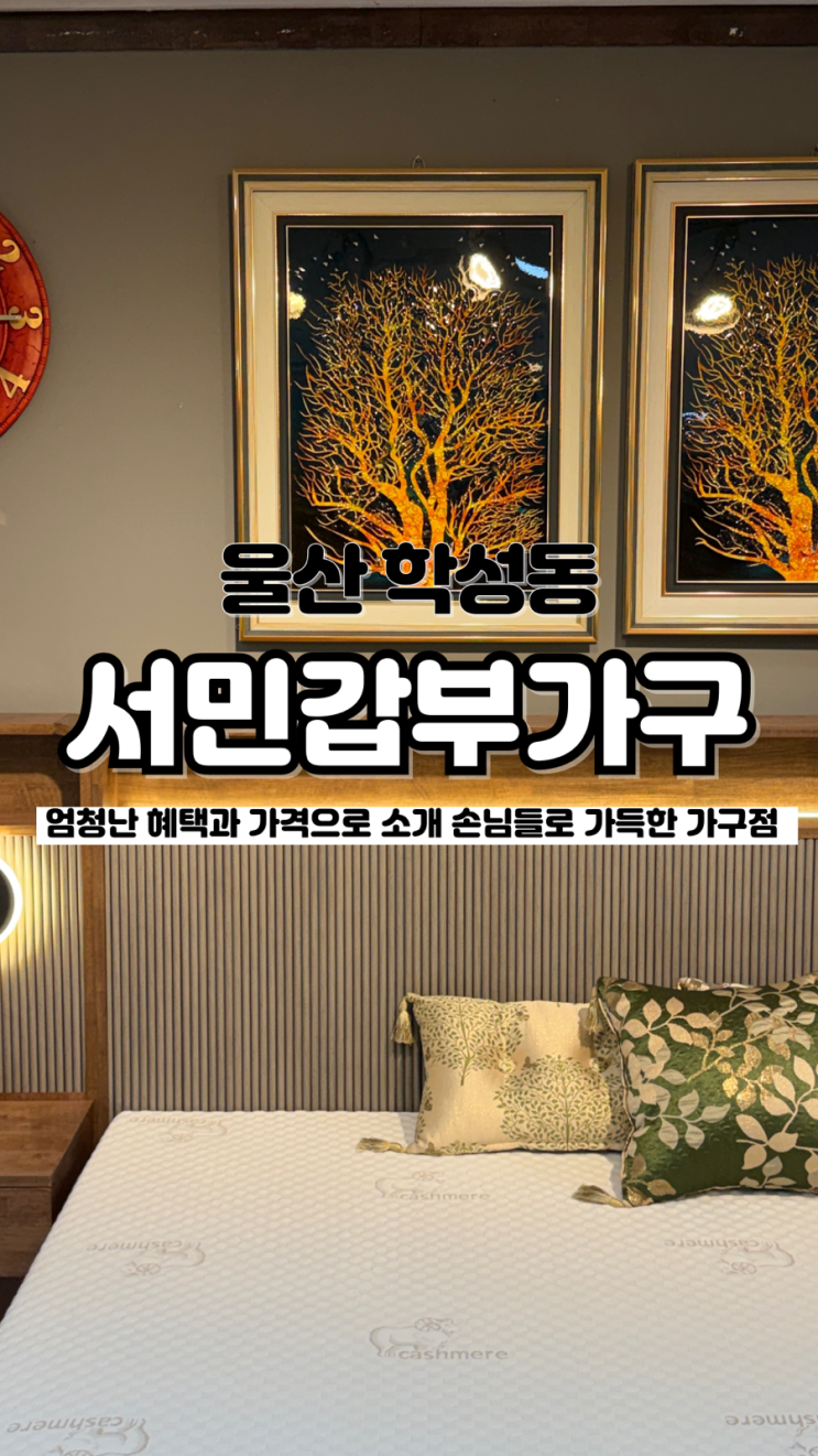  지인 소개로 많이 찾는 학성가구거리 울산가구할인매장 서민갑부가구 울산점