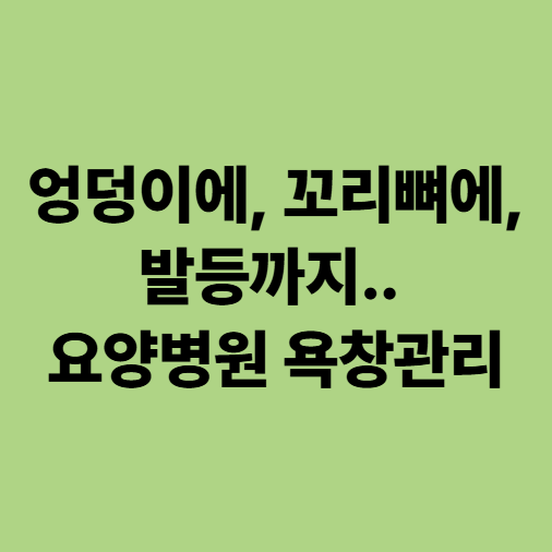 광주욕창요양병원 "엉덩이에, 꼬리뼈에, 발등까지" 음압기 치료비가 부담돼서 요양병원을 알아보기 시작했습니다
