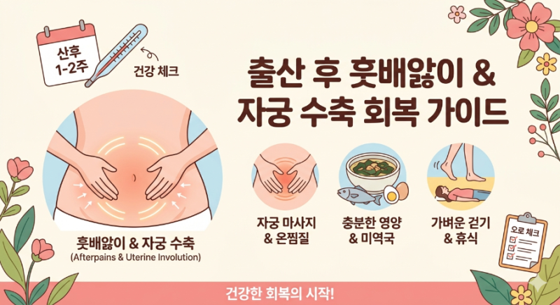 출산 후 배 언제 들어갈까? 자궁수축(훗배앓이)시기와 회복 가이드