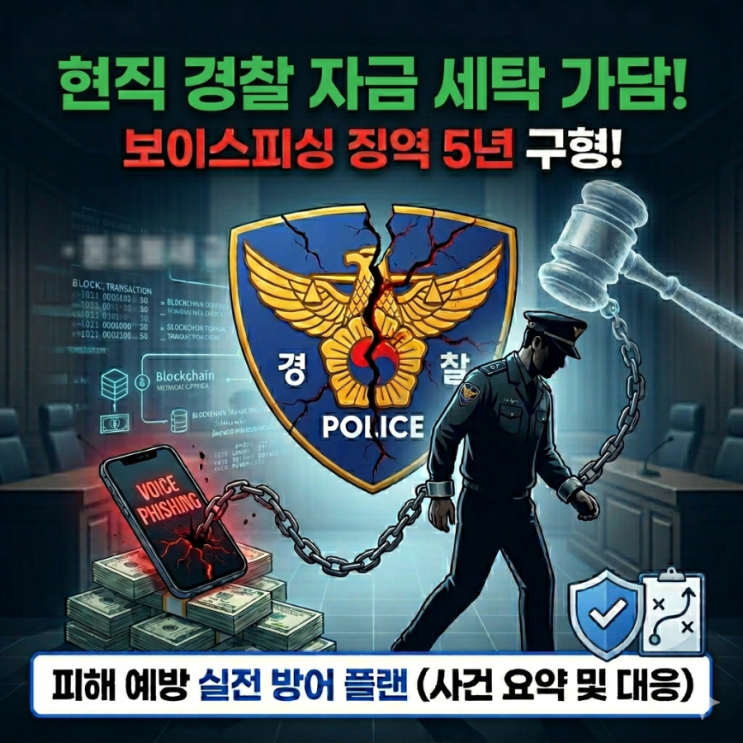 현직 경찰 자금 세탁 가담 논란: 보이스피싱 징역 5년 구형 사건 요약 및 실전 방어 플랜