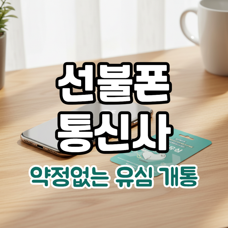  선불폰 통신사 차이점과 약정 없는 유심 개통
