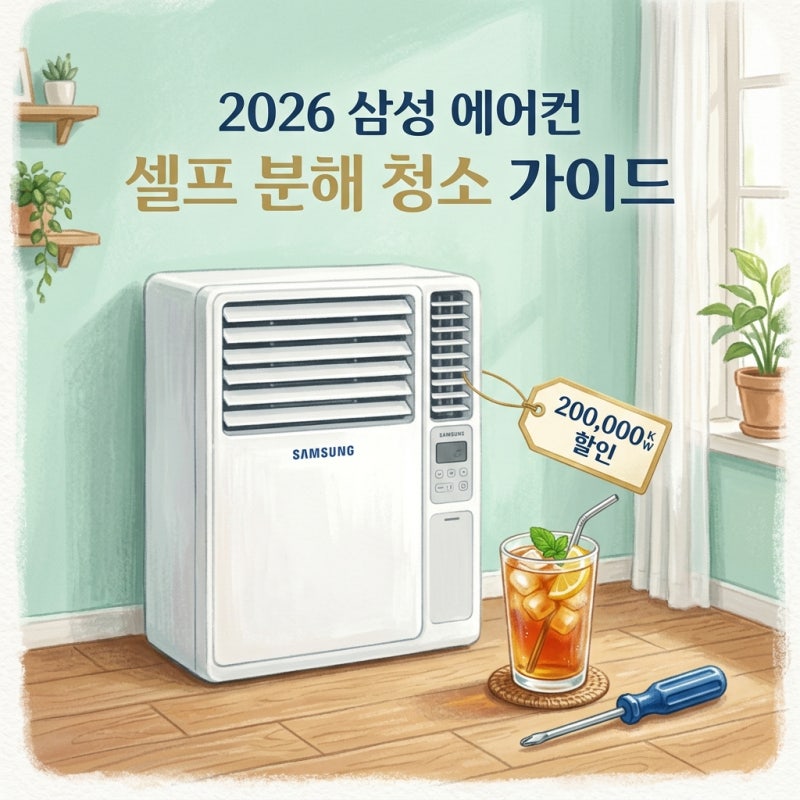 2026 삼성 스탠드 에어컨 셀프 청소 1시간 해결 방법 및 비용 0원 분해 세척 꿀팁