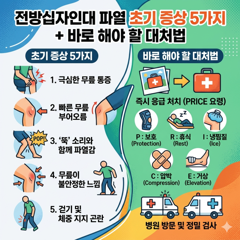 전방십자인대 파열 초기 증상 5가지 + 바로 해야 할 대처법