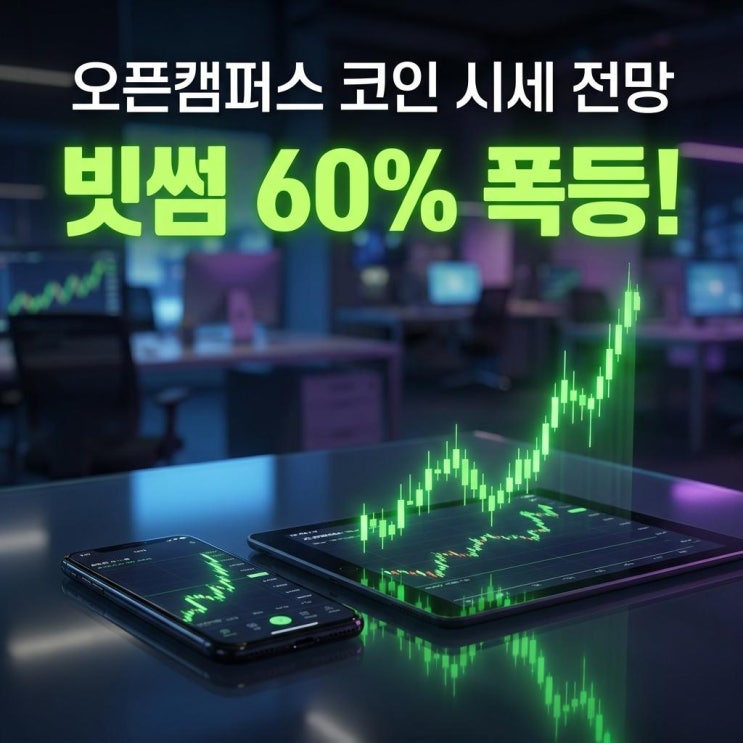  오픈캠퍼스 코인 시세 전망 빗썸 60% 폭등! 5천만 명 학생 정보 블록체인 도입 완벽 분석