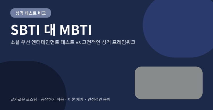  SBTI테스트 뜻, MBTI처럼 보면 헷갈리는 이유