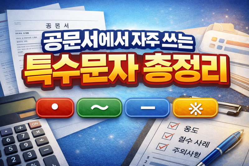 공문서 작성법 – 자주 사용하는 특수문자(·, ~, –, ※, () 정확한 사용기준)