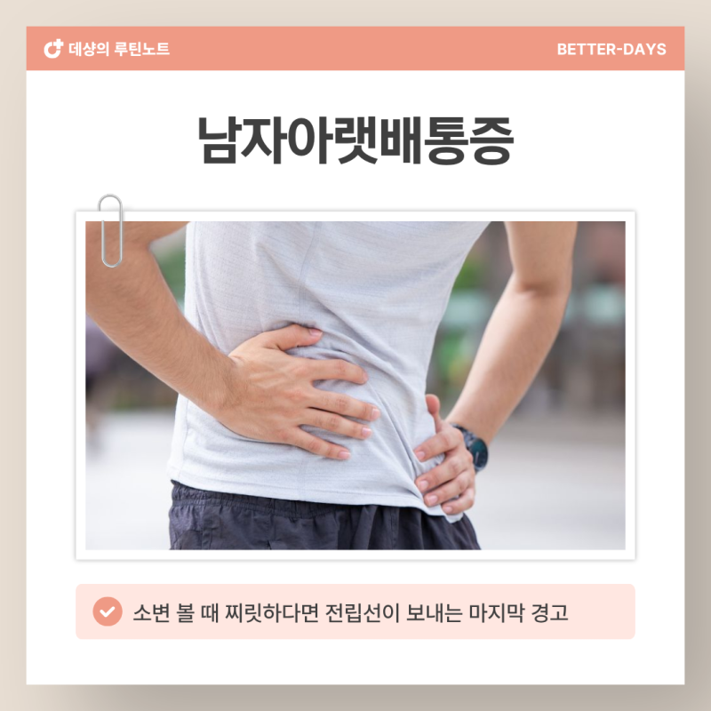 남자아랫배통증 '이 부위'가 묵직하게 아프다면 90%가 모르는 전립선 신호입니다