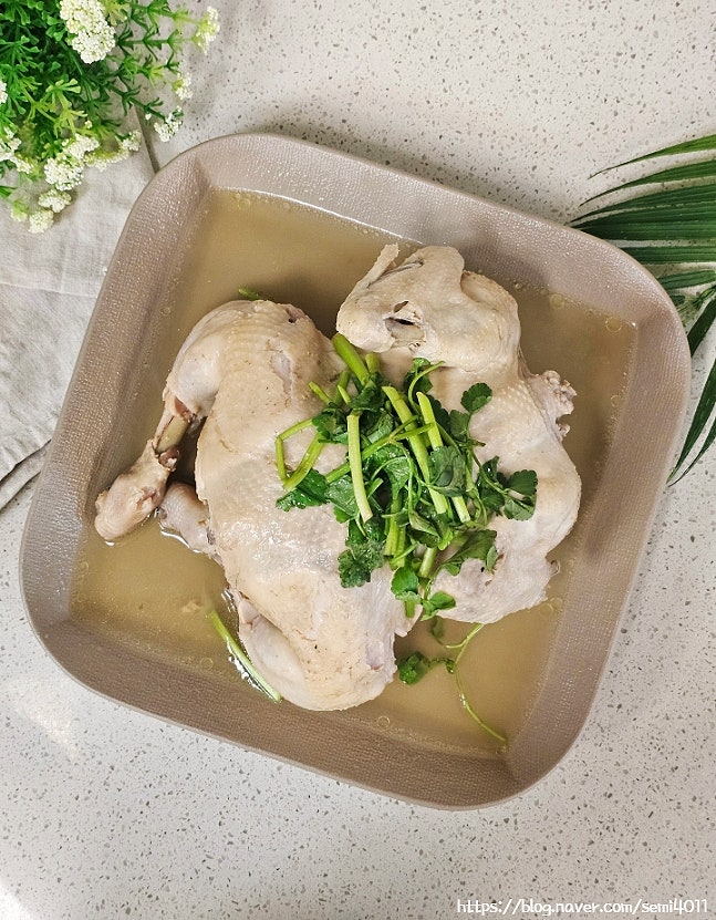 닭백숙 레시피 냄비 백숙 끓이는법 시간 재료