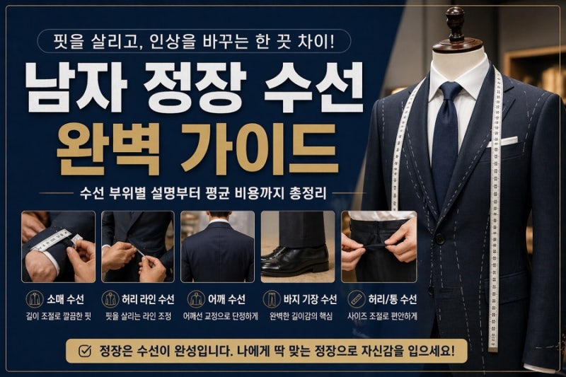 남자 정장 수선, 어디를 얼마나 손봐야 할까? 바지 기장부터 소매, 어깨, 허리라인까지 한 번....