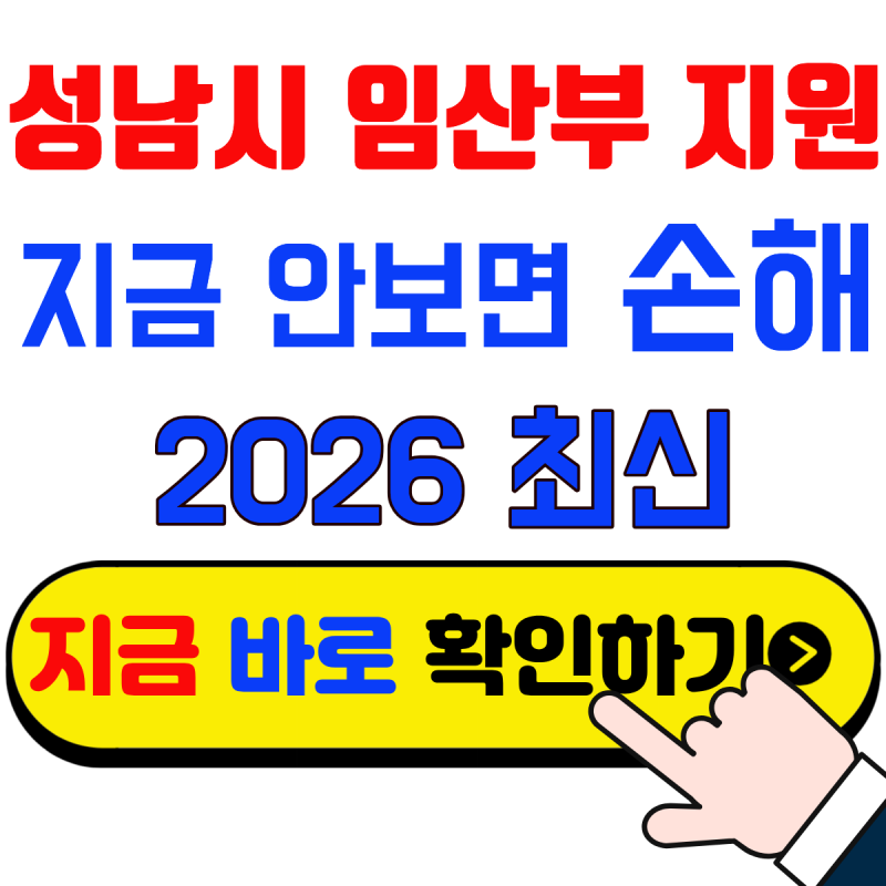 2026 성남시 임산부지원 안 받으면 손해 (출산지원금 총정리)