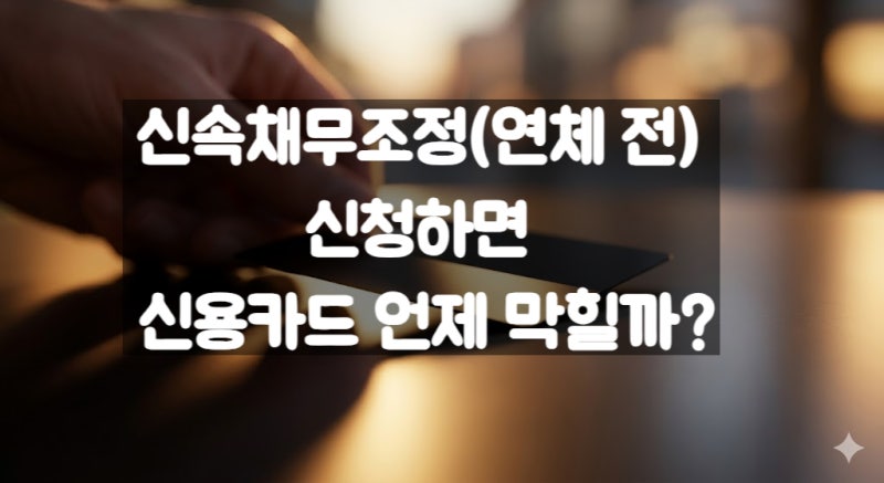 신속채무조정(연체 전) 신청하면 신용카드 언제 막힐까?
