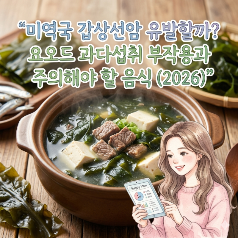 미역국 갑상선암 유발할까? 요오드 과다섭취 부작용과 주의해야 할 음식 (2026)