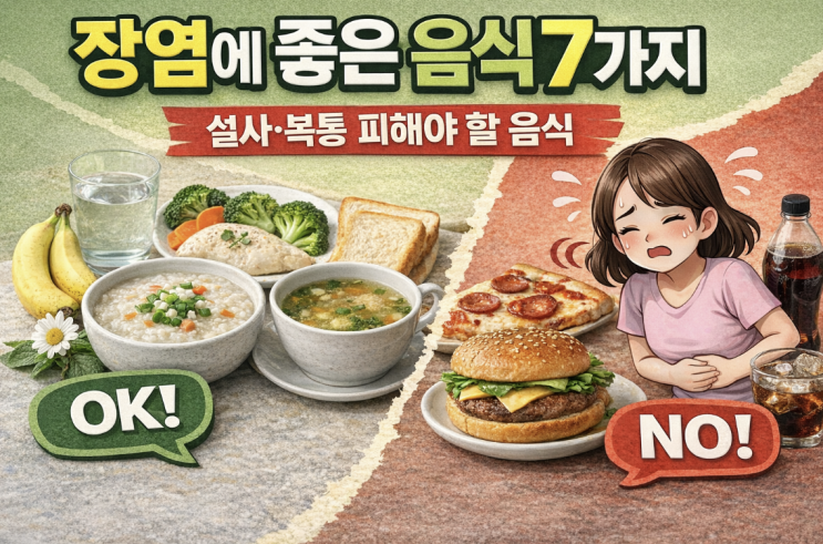  장염에 좋은 음식 7가지, 설사·복통 있을 때 먼저 빼야 할 음식까지