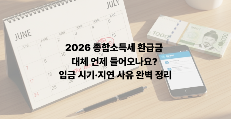 2026 종합소득세 환급금, 대체 언제 들어오나요? 입금 시기·지연 사유 완벽 정리