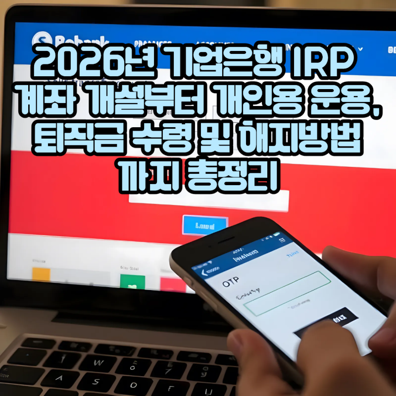 2026년 기업은행 IRP 계좌 개설부터 개인용 운용, 퇴직금 수령 및 해지방법까지 총정리