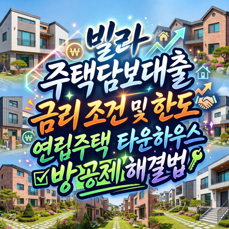 빌라 주택담보대출 금리 조건 및 한도: 연립주택 타운하우스 방 공제 해결법