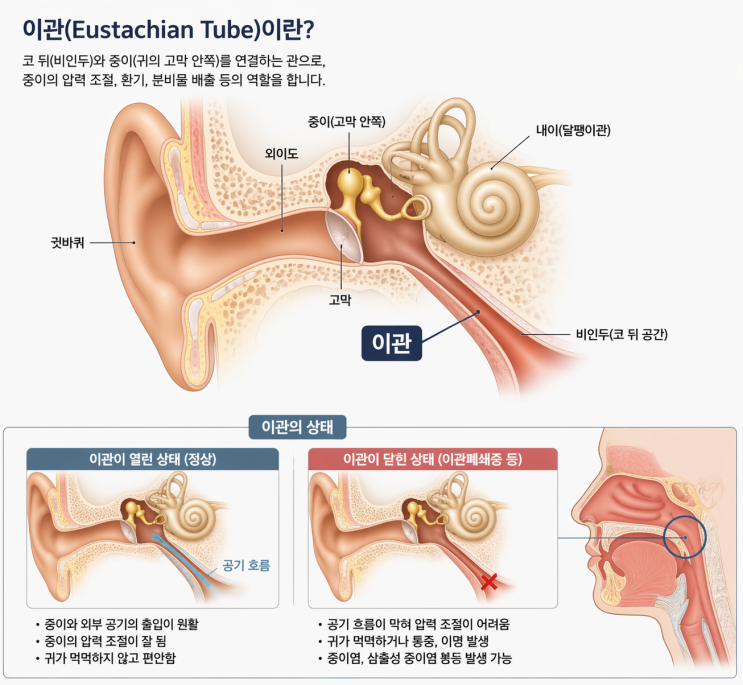 <b>이관개방증</b> vs 이관폐쇄증 증상 나타났다면