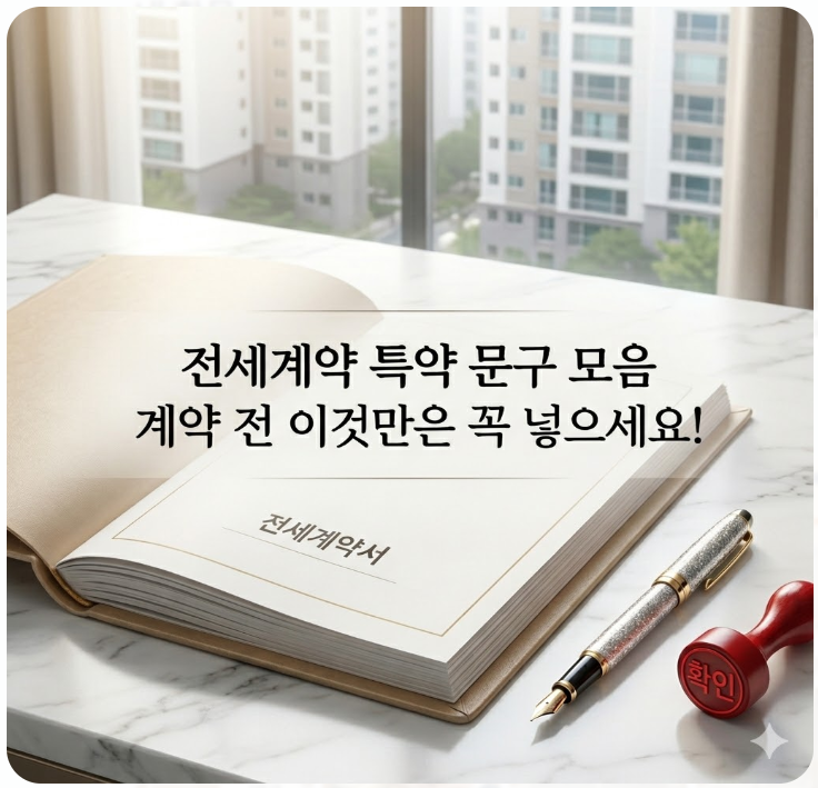  전세계약 특약 문구 모음, 계약 전 이것만은 꼭 넣으세요