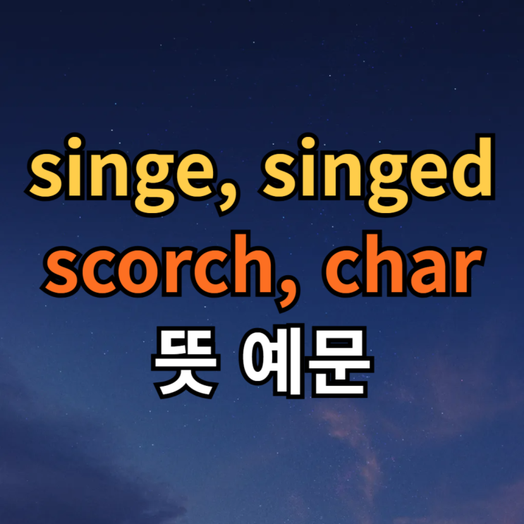  singe, singed 뜻 예문 + scorch, char 차이