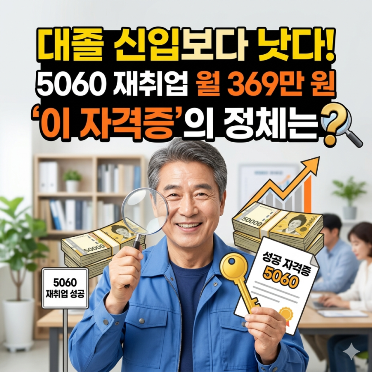  대졸 신입보다 낫다! 5060 재취업 월 369만 원 받는 '이 자격증' 정체