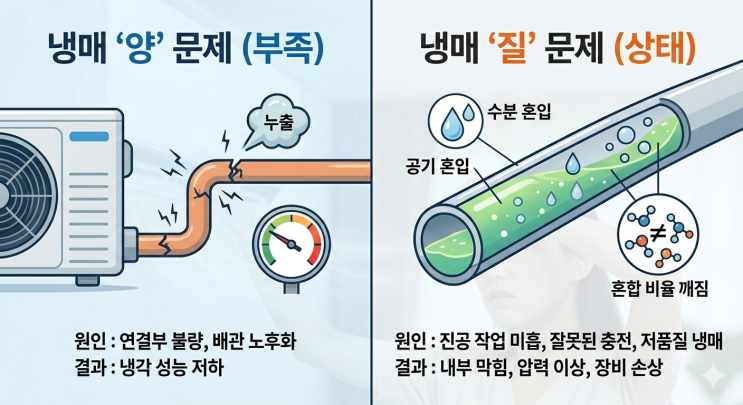  에어컨 시원하지 않을 때, 냉매 문제일까?