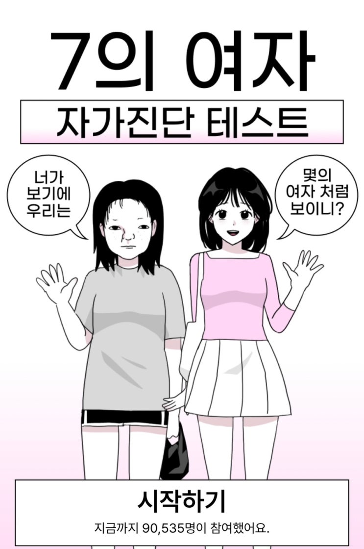  7의 여자 테스트, 과연 나는 몇의 여자일지 알아보기!