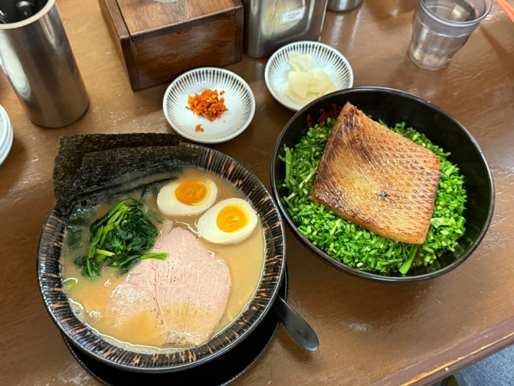  부평 맛집 추천 "칸다소바 인천부평점" 이에켄(돈코츠)라멘, 돼지껍데기 아부라소바