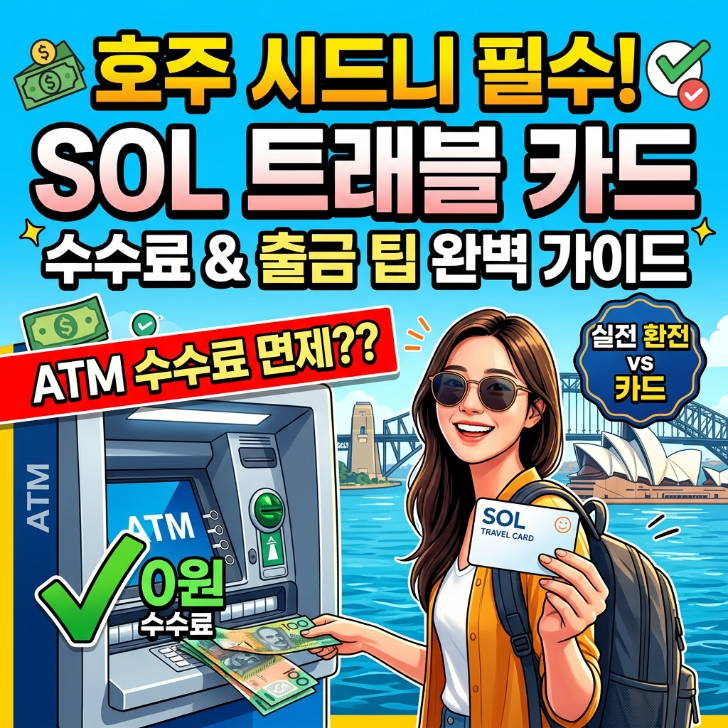 호주 시드니 여행 준비? SOL트래블 카드 ATM 수수료부터 인출 꿀팁까지 총정리(수수료 절약 후....