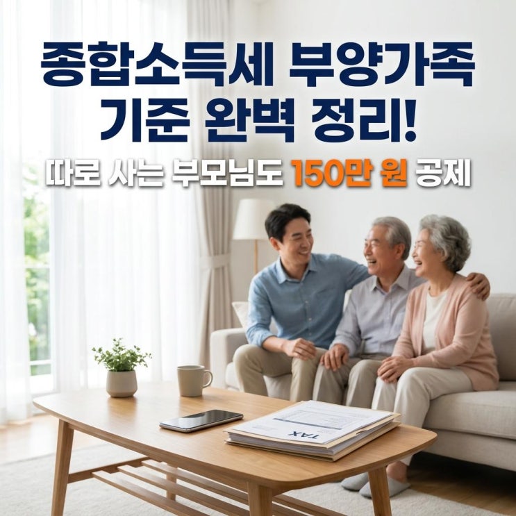  종합소득세 부양가족 기준 완벽 정리! 따로 사는 부모님도 150만 원 공제