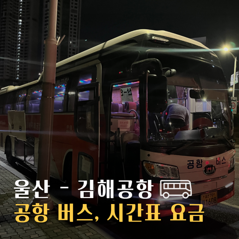 울산에서 김해공항 리무진 버스 최신 시간표 및 요금 : 예약 X