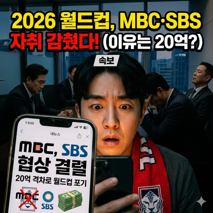  2026 북중미 월드컵 중계권 확정: MBC·SBS 포기, 오직 이 '2곳'에서만 본다