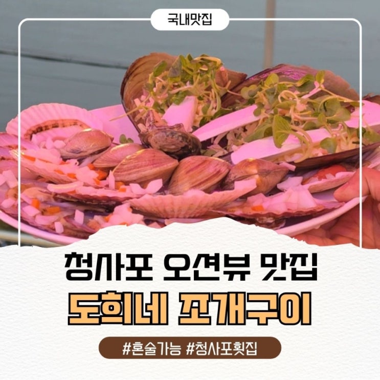  청사포 조개구이 청사포 맛집 도희네 혼술 가능한 오션뷰 찐후기
