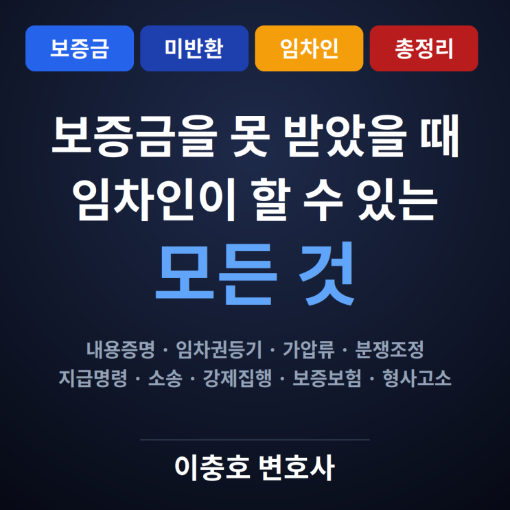  보증금을 못 받았을 때 임차인이 할 수 있는 모든 것
