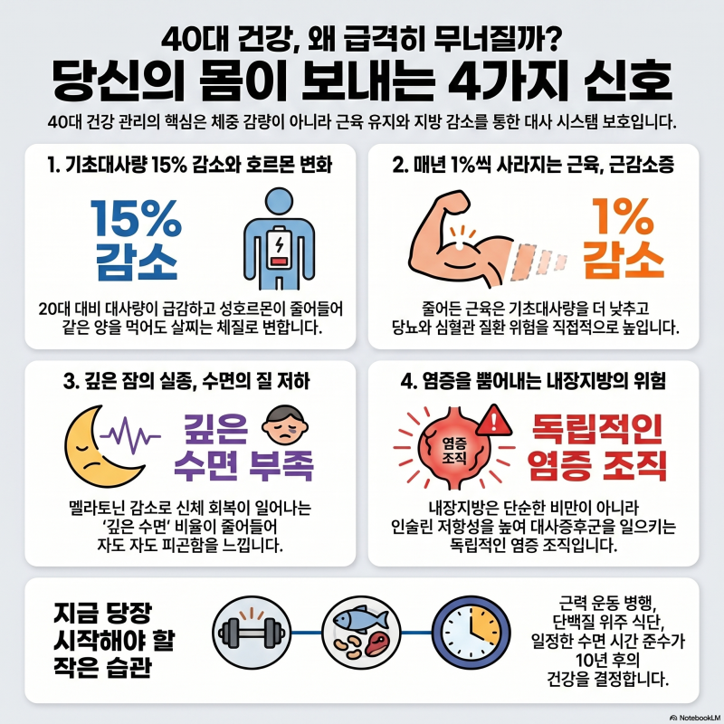 40대, 갑자기 몸이 예전 같지 않다고 느끼시나요? 건강이 무너지는 진짜 이유 총정리