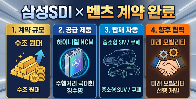  전기차 배터리 판 바뀐다 삼성SDI 벤츠 계약
