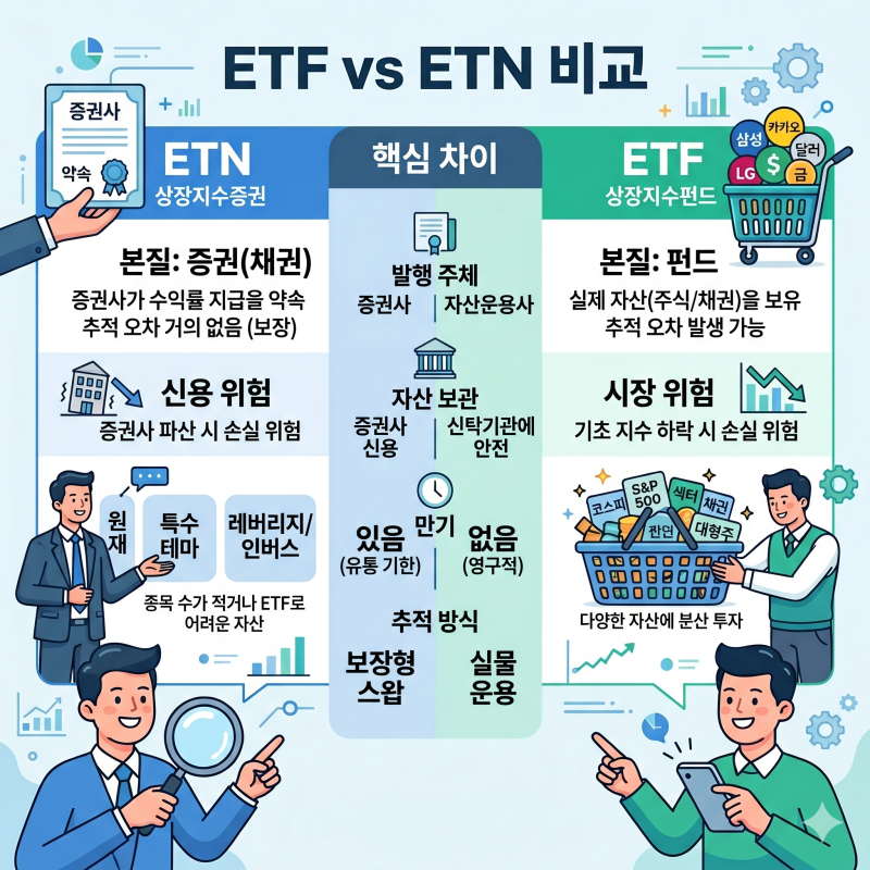 ETN(Exchange Traded Note)란? ETF(상장지수펀드) ETN(상장지수증권)의 차이점 ETN 장점 및 단점 ...