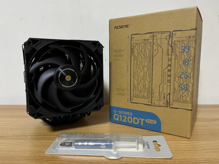  실시간 온도 모니터링 가능한 알스아이 Q120DT PLUS 듀얼타워 CPU 쿨러와 T12 써멀컴파운드 사용후기