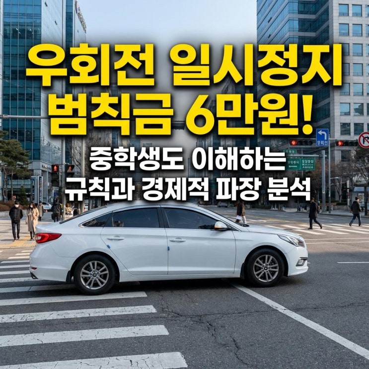  우회전 일시정지 범칙금 6만원! 중학생도 이해하는 규칙과 경제적 파장