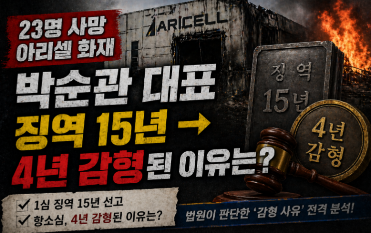 23명 사망 <b>아리셀 화재</b>, 박순관 대표 징역 15년 → 4년 감형된... 