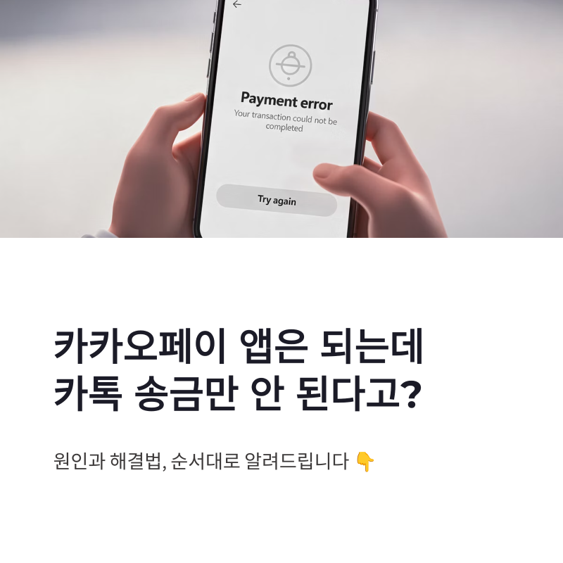 카카오톡 송금 오류, 카카오페이 앱은 되는데 왜 카톡에서만 막힐까