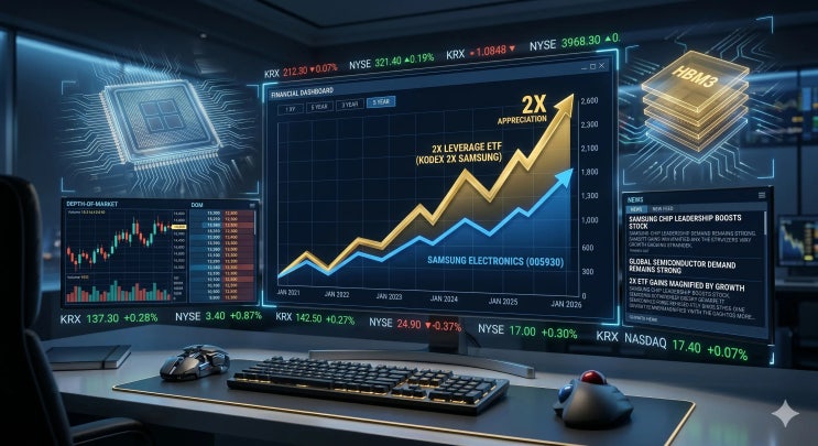  삼성전자 2배 레버리지 ETF 상장! 장기 투자 전 반드시 알아야 할 '음의 복리' 위험성