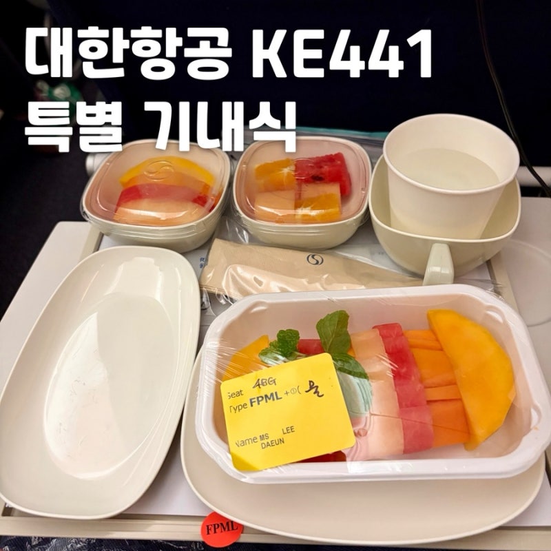 대한항공 인천-하노이행 KE441 좌석 후기, 특별 기내식 추천, 해산물식 과일식 둘 다 먹어본 후....