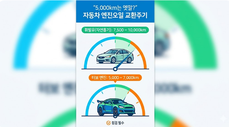 “5,000km는 옛말?” 자동차 엔진오일 교환주기 & 비용 총정리 (휘발유·디젤·하이브리드)