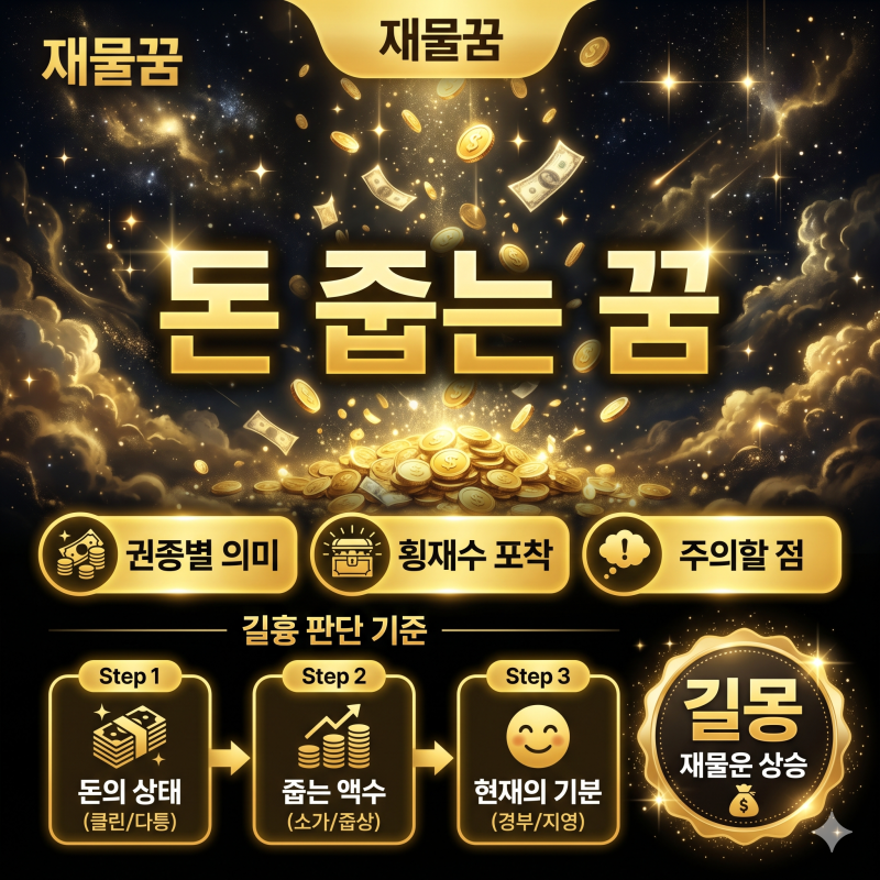 돈 줍는 꿈 해몽 재물운과 연결되는 경우 총정리
