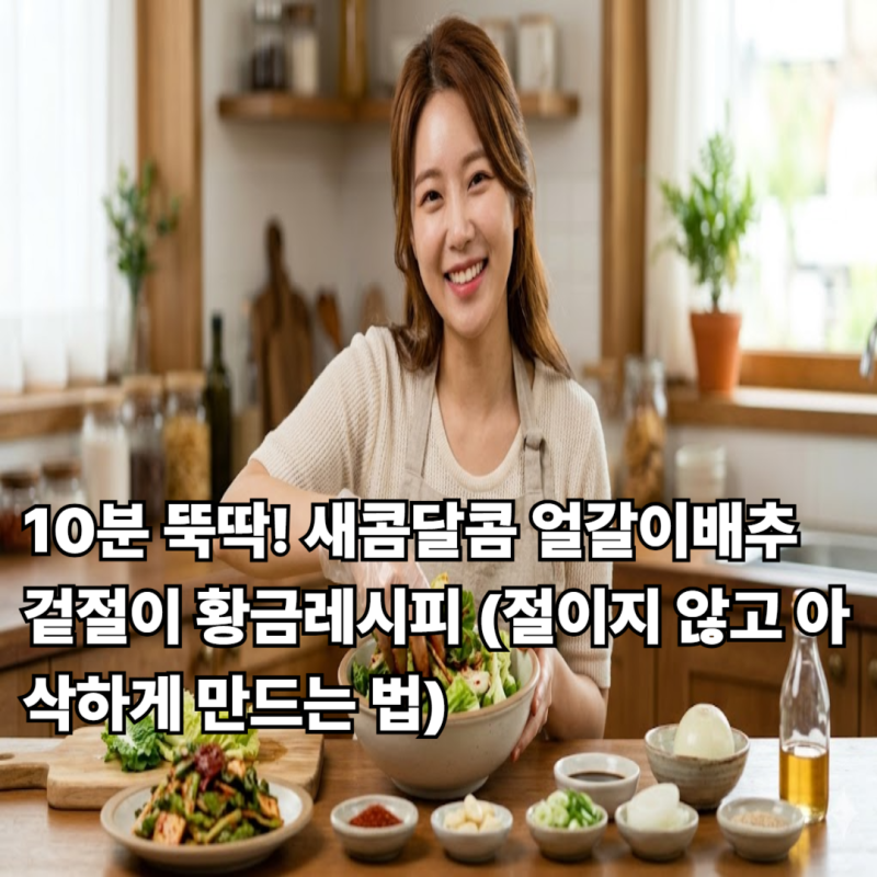 10분 뚝딱! 새콤달콤 얼갈이배추 겉절이 황금레시피 (절이지 않고 아삭하게 만드는 법)