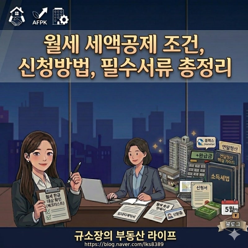 월세 세액공제 조건, 신청방법부터 필요서류까지 총정리, 2026년 5월 연말정산기간 전에 환급 ....