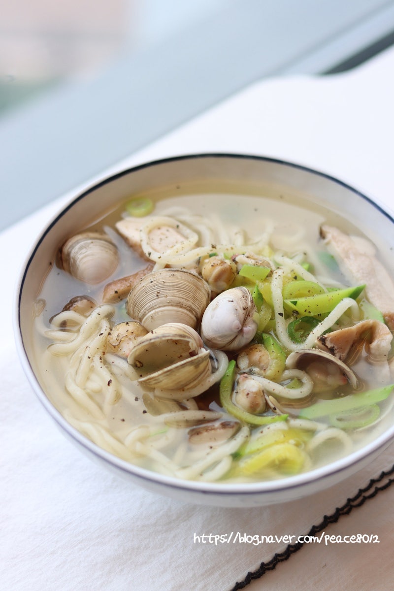 동죽 조개 칼국수 레시피 끓이는법