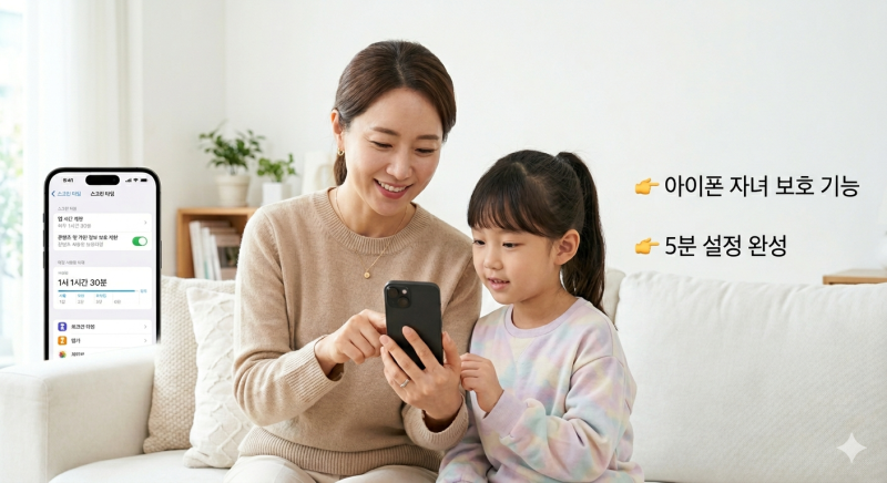 아이폰 자녀 보호 기능 설정 방법 총정리 (처음도 5분 완성)